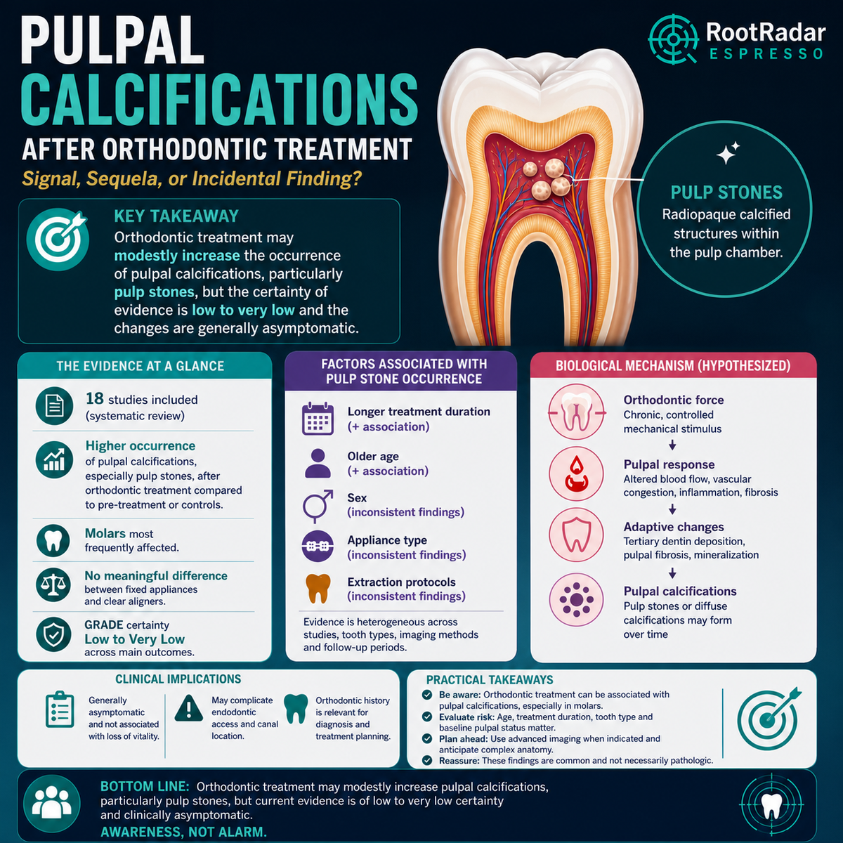 Pulpal Calcifications After Orthodontic Treatment